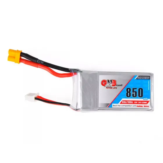 Аккумулятор GNB 7.4V 850mah 80C Li-Po 2S1P SQUARE TYPE XT30 фото 1