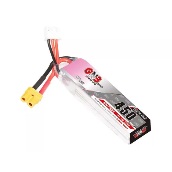 Аккумулятор GNB 7.6V 450mah 80C Li-Po 2S1P HV LONG TYPE XT30 фото 1