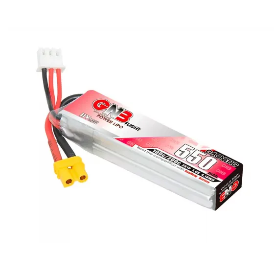 Аккумулятор GNB 7.6V 550mah 100C Li-Po 2S1P HV LONG TYPE XT30 фото 1