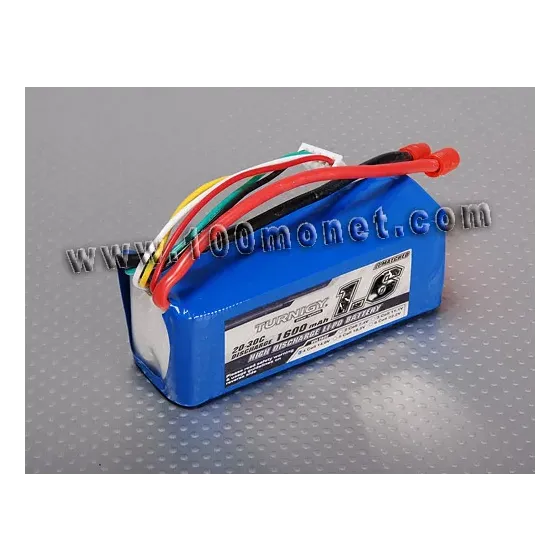 Аккумулятор 14.8V 1600mAh 4S 20C Lipo Pack (Turnigy, HO1600.4S.20) фото 1
