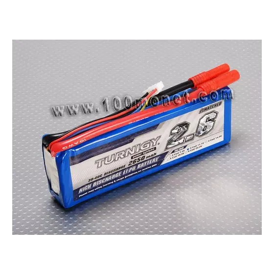 Аккумулятор 11.1V 2650mAh 3S 30C Lipo Pack (Turnigy, HO2650.3S.30) фото 1