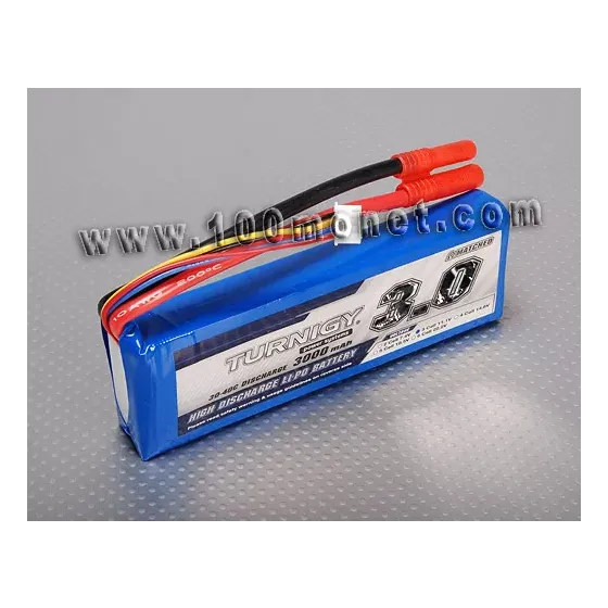 Аккумулятор 11.1V 3000mAh 3S 30C Lipo Pack (Turnigy, HO3000.3S.30) фото 1