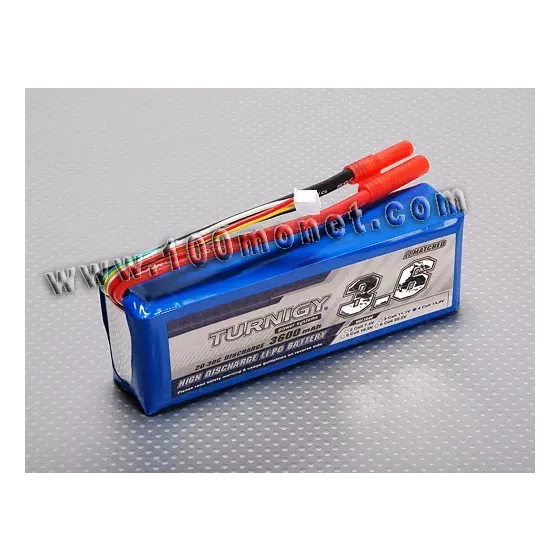 Аккумулятор 14.8V 3600mAh 4S 20C Lipo Pack (Turnigy, HO3600.4S.20) фото 1