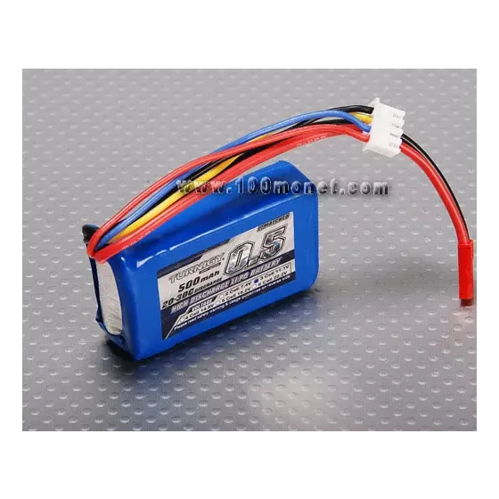 Аккумулятор 11.1V 500mAh 3S 20C Lipo Pack (Turnigy, HO500.3S.20) фото 1