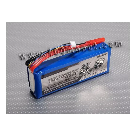 Аккумулятор 11.1V 5000mAh 3S 25C Lipo Pack (Turnigy, HO5000.3S.25) фото 1