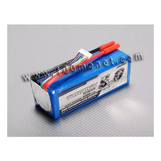Аккумулятор 22.2V 5000mAh 6S 20C Lipo Pack (Turnigy, HO5000.6S.20) фото 1