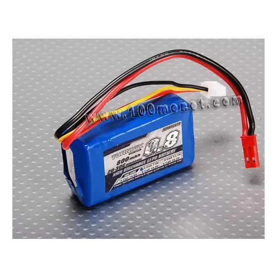Аккумулятор 7.4V 800mAh 2S 20C Lipo Pack (Turnigy, HO800.2S.20) фото 1