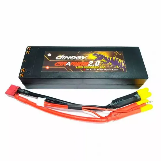 Аккумулятор Dinogy G2.0 Li-Po 6500mAh 7.4V 2S 70C Hardcase T-Plug фото 1