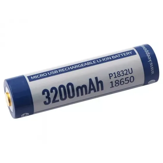 Аккумулятор Li-Ion 18650 Keeppower 3200мАч 8А MicroUSB (с защитой) 2 шт фото 4