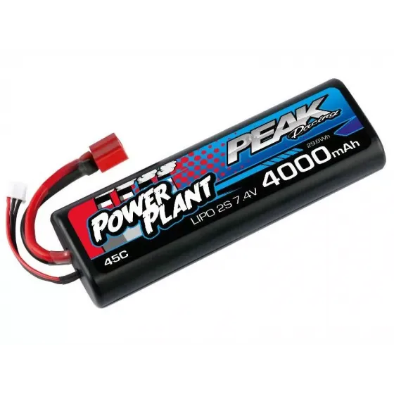 Аккумулятор Peak Racing Power Plant Lipo 4000 7.4 V Deans Plug 45C (Black case) 12AWG фото 1