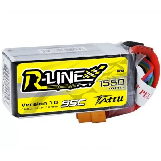Аккумулятор Tattu R-Line LiPO 14,8 В 1550 мАч 95C (TA-RL-95C-1550-4S1P) фото 1
