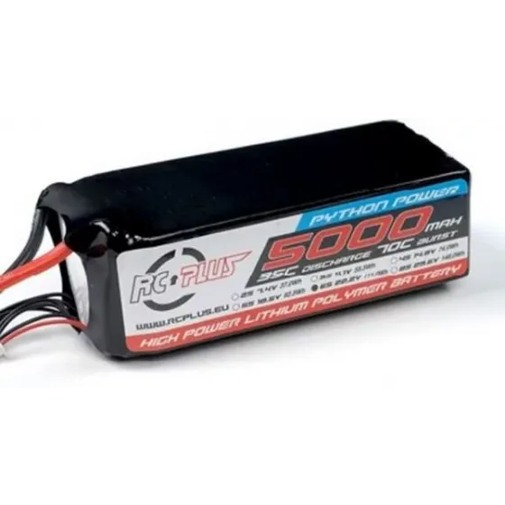Аккумулятор RC Plus PYTHON Li-Po 22.2V 5000 mAh 6S1P 35C T-plug  Soft Case фото 1