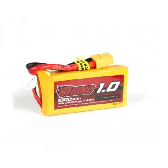 Аккумулятор Rhino 1000mAh 2S 20C Lipo Pack w/XT60 фото 1