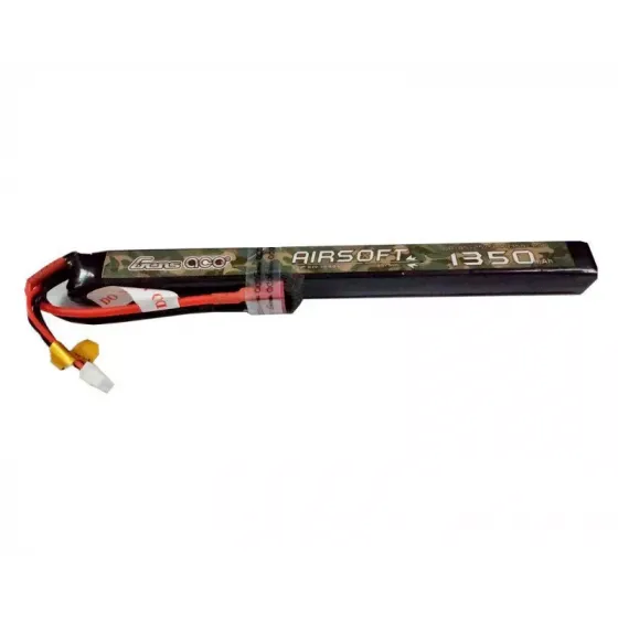 Аккумулятор для страйкбола Gens Ace LiPO 11,1В 1350мАг 3S 25C 193х18х16мм 100г T-Plug Airsoft (B-AS-25/50C-1350-3S1P) фото 1