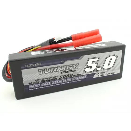 Аккумулятор Turnigy Li-Po 7.4V 5000mAh 2S2P 40C T-Plug 4 Hard case фото 1