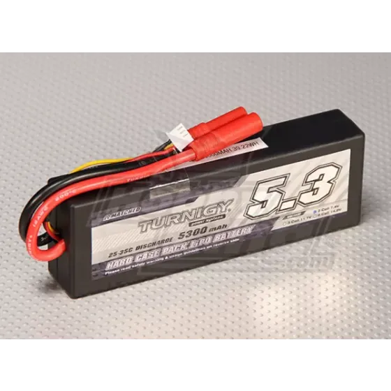 Аккумулятор Turnigy Li-Po 7.4V 5300mAh 2S2P 25C T-Plug Hard case фото 1