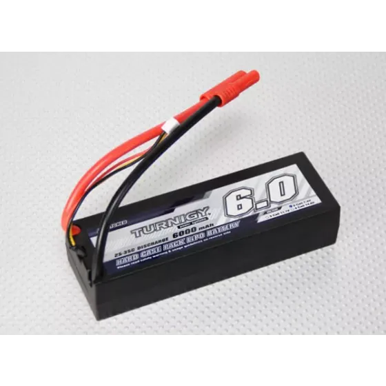 Аккумулятор Turnigy Li-Po 7.4V 6000mAh 2S2P 25C T-Plug Hard case фото 1