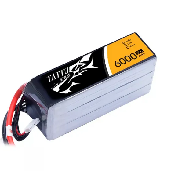 Аккумулятор Gens Ace TATTU Li-Po 14.8V 6000 mAh 4S1P 25C Soft Case фото 1