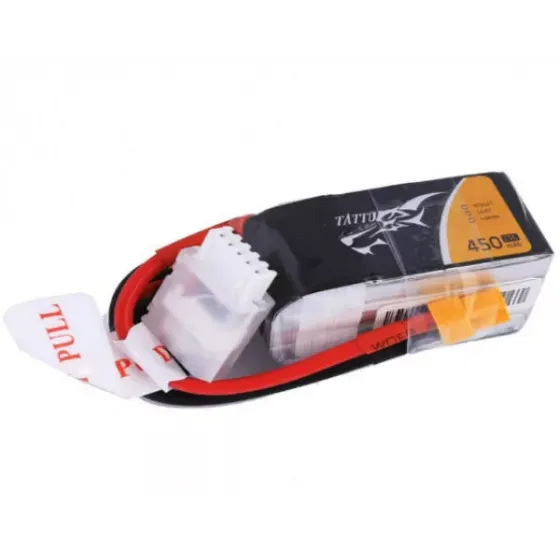 Аккумулятор Tattu LiPO 14,8 В 450 мАч 4S 75C (TA-75C-450-4S1P-XT30) фото 1
