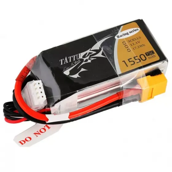 Аккумулятор Tattu Li-PO 11,1 В 1550 мАч 75C Racing Limited Edition (TA-75C-1550-3S1P-R) фото 1
