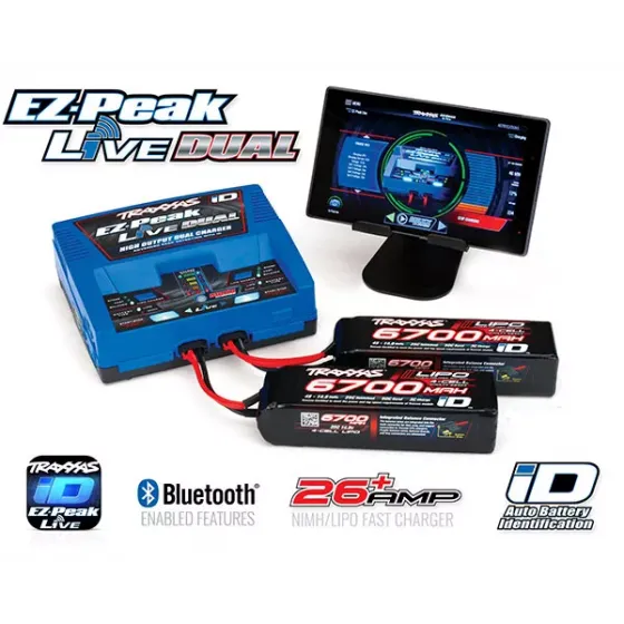 Комплект Traxxas EZ-Peak Live Dual iD 100-240В 26А 200Вт 2973 + 2 шт LiPo 14.8В 6700мАч 4S 25C 2890X (2997) фото 4