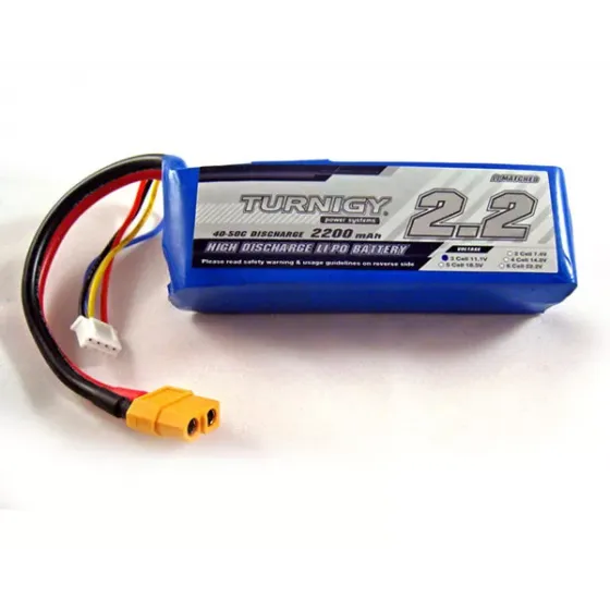 Аккумулятор 11.1V 2200mAh 3S 40C Turnigy Lipo Pack фото 1