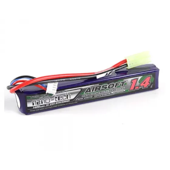 Аккумулятор Turnigy 7.4V 1400mah 2S 15-25C Lipo AIRSOFT Pack для страйкбола фото 1
