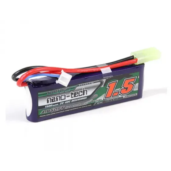 Аккумулятор Turnigy 7.4V 1500mAh 2S 20-40C Lipo AIRSOFT Pack для страйкбола фото 1