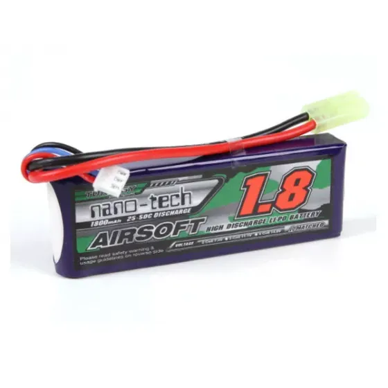 Аккумулятор Turnigy 7.4V 1800mah 2S 25-50C Lipo AIRSOFT Pack для страйкбола фото 1