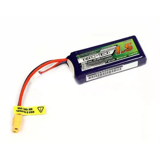 Аккумулятор 11.1V 1500mah 3S 25~50C Turnigy nano-tech Lipo Pack фото 1
