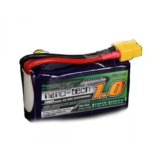 Аккумулятор 14.8V 1000mAh 4S 45~90C Turnigy nano-tech Lipo Pack фото 1