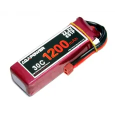 Аккумулятор AGA POWER Li-Po 1200mAh 22.2V 6S 30C Softcase 26x34x105мм T-Plug фото