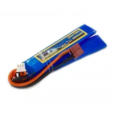 Аккумулятор для страйкбола Dinogy Li-Pol 7.4V 2S 1000mAh 25C 2 лепестка 5.5х20х103мм T-Plug фото