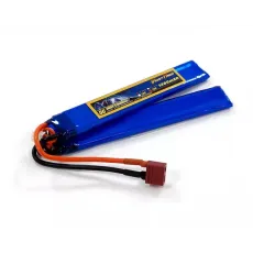 Аккумулятор для страйкбола Dinogy Li-Pol 7.4V 2S 1300mAh 25C 2 лепестка 6.5х21х130мм T-Plug фото