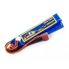 Аккумулятор для страйкбола Dinogy Li-Pol 7.4V 2S 1300mAh 25C 2 лепестка 7.5х20х103мм T-Plug фото
