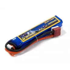 Аккумулятор для страйкбола Dinogy Li-Pol 7.4V 2S 1300mAh 25C 17х18.5х95мм T-Plug фото