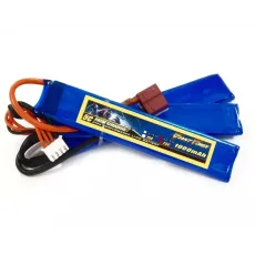 Аккумулятор для страйкбола Dinogy Li-Pol 11.1V 3S 1000mAh 25C 3 лепестка 5.5х20х103мм T-Plug фото