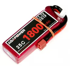 Аккумулятор Li-Po Aga Power Softcase T-Plug 11,1V 3S (1800 mAh 25C) (AGA25-1800-3S-S) фото