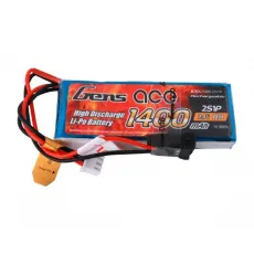 Аккумулятор Gens Ace LiPO 7,4В 1400мАг 2S 1С 76х30х13мм 57г JR (B-RX-1400-2S1P) фото
