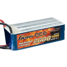 Аккумулятор Gens Ace LiPO 22,2В 2600мАч 6S 45C 117х33х45мм 384г EC5 (B-45C-2600-6S1P) фото